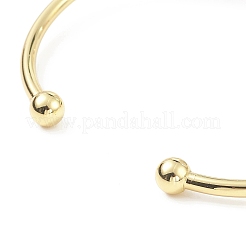 天然アメジスト コーヒー豆 オープンカフバングル  女性のための本物の 18 k 金メッキ真鍮ワイヤー ラップ ジュエリー  カドミウムフリー＆鉛フリー  内径：1-7/8x2-1/2インチ（4.7x6.3cm）&nbsp;BJEW-G660-01G-09