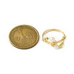 Кольцо на палец с жемчугом-ракушкой RJEW-TA00115