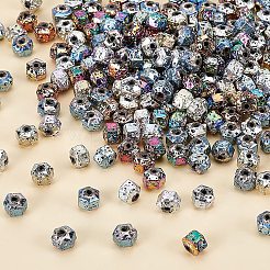 210 шт. 6-х цветные гальванизированные бусины из натуральной лавы G-OC0001-97