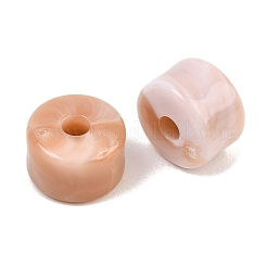 不透明アクリル天然石風ビーズ  渦巻き状の柱  砂茶色  12x8mm  穴：3mm  約526個/500g&nbsp;AC-CBA3EFE-02C