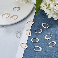 60個3色304ステンレススチールリンクリング  オーバル  ミックスカラー  18x12x0.5~1mm  インナーサイズ：13x8mm  20個/カラー&nbsp;STAS-UN0021-77