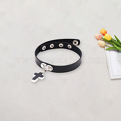 1 шт. регулируемые колье-чокеры из искусственной кожи NJEW-CL0001-01