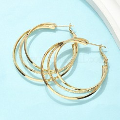 Тройные серьги-кольца из латуни для женщин EJEW-U050-02G