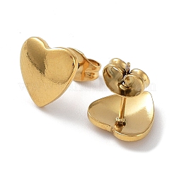 Ионное покрытие (ip) 304 нержавеющая сталь сердечки серьги-гвоздики для женщин&nbsp;EJEW-P234-19G