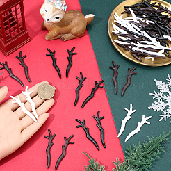 30 пара двухцветных пластиковых рожек-рогов в форме снеговика&nbsp;AJEW-GF0012-64A