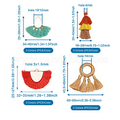 22 шт. 11 подвески-кисточки из полиэстера и хлопка&nbsp;FIND-BT0001-05
