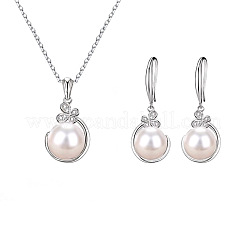 Комплект из пластикового искусственного жемчуга с подвеской и серьгами WG4C35F-01