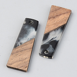 Pendentifs en résine transparente et bois de noyer&nbsp;RESI-S389-040A-A02