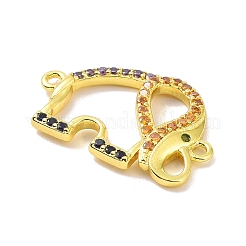 Echtes 18 Karat vergoldetes Messing mit Mikropavé-Zirkonia-Anhängern&nbsp;KK-L209-049G-02