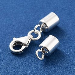 925スターリングシルバーカニカン  コードエンドとスタンプ925個付き  銀  25mm  内径：3.5mm&nbsp;STER-P055-03F-S