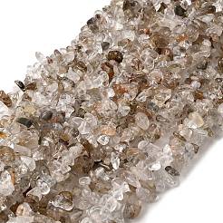 Натуральные разноцветные нити рутилированных кварцевых бусин G-H315-A08-01