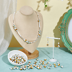 120 шт. фарфоровые бусины ручной работы с принтом&nbsp;PORC-UN0001-04