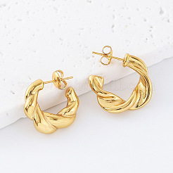 Boucles d'oreilles à tige torsadées en acier inoxydable 304 pour femmes&nbsp;LN6682