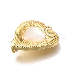 Подвески из латуни с натуральными белыми ракушками KK-U061-13G