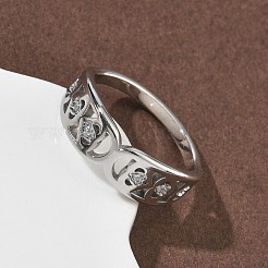 Anelli da donna in acciaio inossidabile 304 con zirconi cubici&nbsp;RJEW-F189-03P
