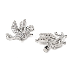 Латунные микропаве прозрачные подвески с фианитом KK-G533-07D-P