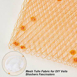 Сетка для свадебной фаты из полиэстера с синельным краем AJEW-WH0471-103A-02