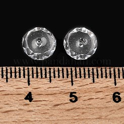 模造オーストリアクリスタルビーズ  グレードAAA  多面カット  フラットラウンド  透明  8x3.5mm  穴：0.9~1mm&nbsp;X-SWAR-F078-4x8mm-01