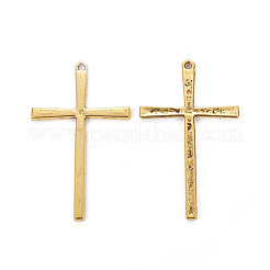 Тибетский стиль крест сплава большие кулоны TIBEP-EAAA0100Y-AG-FF