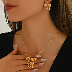 Геометрические полые трубчатые бахрома латунные серьги-гвоздики и ожерелья с подвесками комплекты для женской вечеринки BW3391