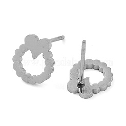 Boucles d'oreilles à tige en acier inoxydable 304 anti-ternissement&nbsp;EJEW-M242-02E-P