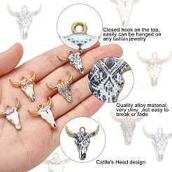 50 шт. 5 цвета подвески из сплава эмали с принтом&nbsp;ENAM-CJ0003-88