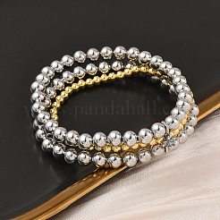 Браслеты из латуни с микропаве из круглых бусин кубического циркония для женщин BJEW-B148-02B-PG