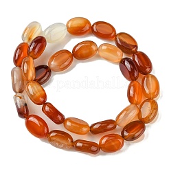 Brins de perles d'agate rouge naturelle (teintes et chauffées)&nbsp;G-K365-B02-01