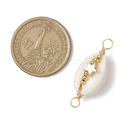 Подвески-соединители в форме ракушки из натуральной медной проволоки в форме ракушки каури&nbsp;PALLOY-JF02939-03