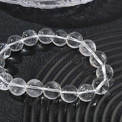 Natürliche Quarzkristall-Stretch-Armbänder mit runden Perlen&nbsp;GG-CBA12F1-02D-12