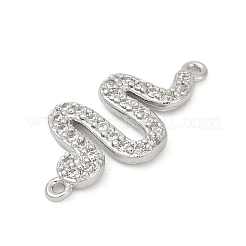 Шармы-соединители из латуни с микропаве из прозрачного кубического циркония KK-G526-02P