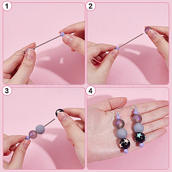 5 пара двухцветных пластиковых сережек-подвесок&nbsp;EJEW-PH0002-11