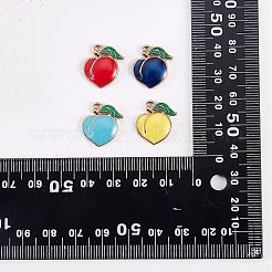 30 Uds. Colgantes de esmalte de aleación chapado en estante de 5 colores&nbsp;ENAM-SZ0005-84