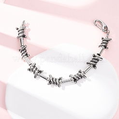 Bracelets punk en acier inoxydable 304 avec maillons barbelés pour femmes et hommes&nbsp;BJEW-C148-02AS