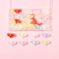 40шт УФ покрытие Радужные радужные прозрачные акриловые бусины MACR-FS0002-19