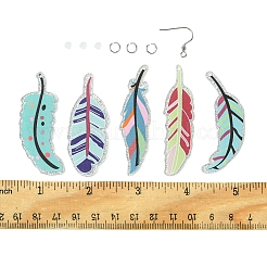 Наборы для изготовления сережек с блестящими акриловыми перьями своими руками&nbsp;DIY-FS0006-84
