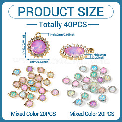 40 шт. 2-цветный сплав с УФ-покрытием и разноцветными стеклянными стразами&nbsp;FIND-PJ0001-40