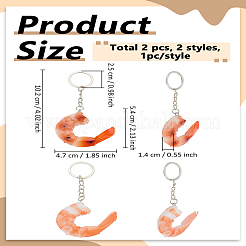 2шт 2 цвета ПВХ брелок в виде креветки&nbsp;KEYC-LP0001-67
