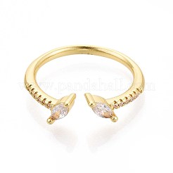 Манжеты из латуни с микро паве кубический цирконий для женщин KK-T071-74G
