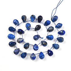 Нитки бусины из натурального ляписа-лазури G-R435-15D-01