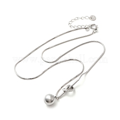 Ожерелья с круглыми подвесками в виде шариков из нержавеющей стали 304 для женщин NJEW-U031-05P