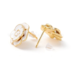 Blumen-Emaille-Ohrstecker für Frauen&nbsp;EJEW-I684-07G-02-RS