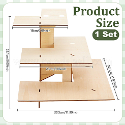 Espositore per snack da banco in legno a 3 piano per la vendita al dettaglio&nbsp;ODIS-WH0043-297A-1