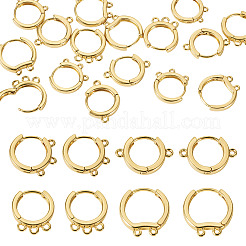 16 шт. 4 стиля латунных сережек-колец&nbsp;KK-TA0002-77