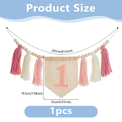 Баннеры с кисточками из плетеного хлопка в стиле богемы&nbsp;AJEW-WH0752-049B