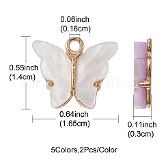 10шт 5 цвета сплава акриловые подвески ENAM-YW0003-21