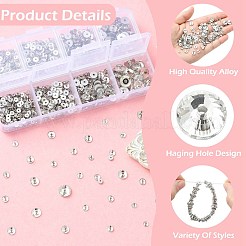 1100 шт. 5 вида граненых прозрачных стеклянных бусин&nbsp;GLAA-YW0005-74