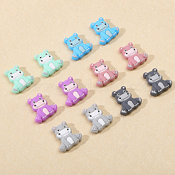 12 шт. 6-цветные бусины из пищевого экологически чистого силикона в виде носорога SIL-CA0003-07