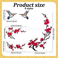 5 шт. 4 стиля полиэстеровой ткани для вышивки&nbsp;PATC-ME0001-07