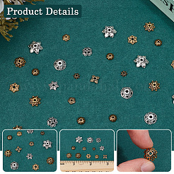 360шт 12 стиля колпачки из сплава в тибетском стиле&nbsp;TIBE-SC0002-36